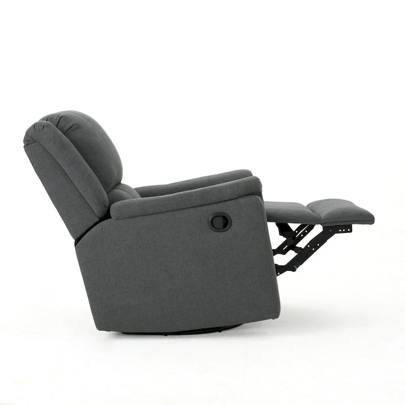 Roomfitters Fabric Glider Recliner with Swivel, Manual Reclining Chair
