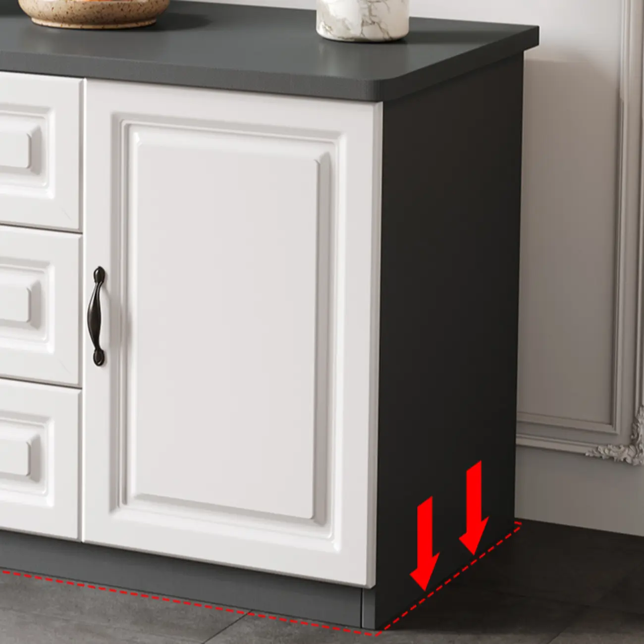 Modern Long Wood TV Stand with Cabinets