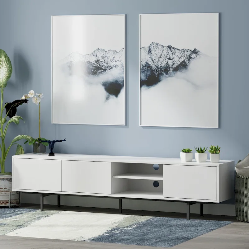 Glenwillow Home Atlas 78  x 20  Lowboy Mid-Century Modern TV Stand Console