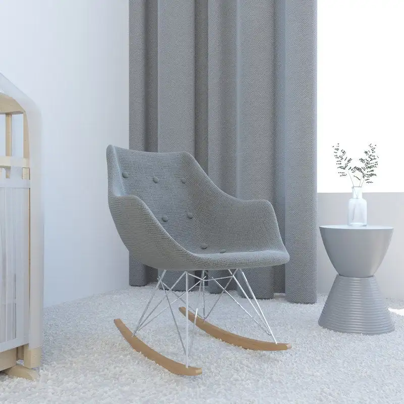Polyester Upholstered Rocking Nursing Chair - Modern Accent Armchair for Home, Living Room, Bedroom