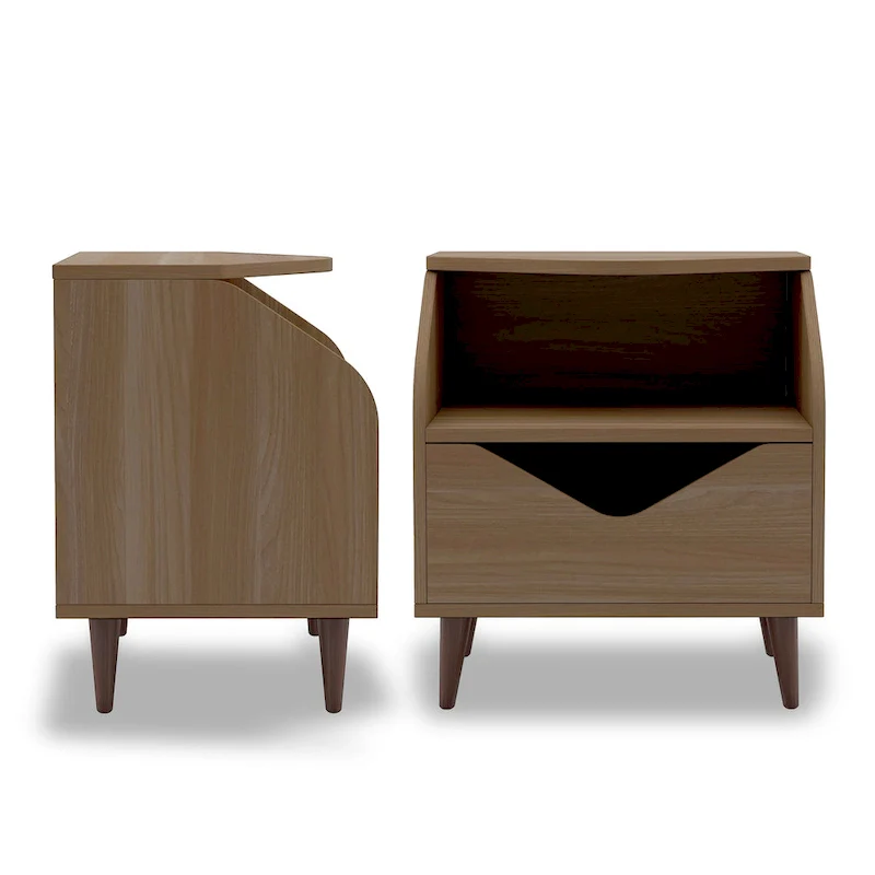 Mid-century Modern 20-inch 1-Shelf and 1-Drawer End Table by