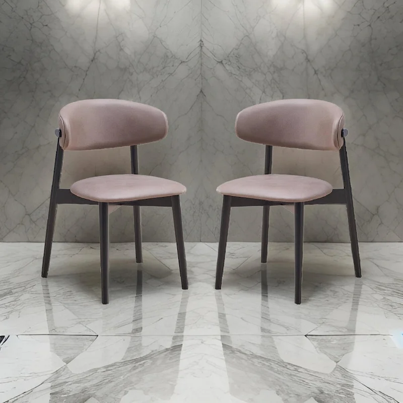 Anae 23 Inch Side Dining Chair Set of 2, Turned Legs, Gray Fabric, Black