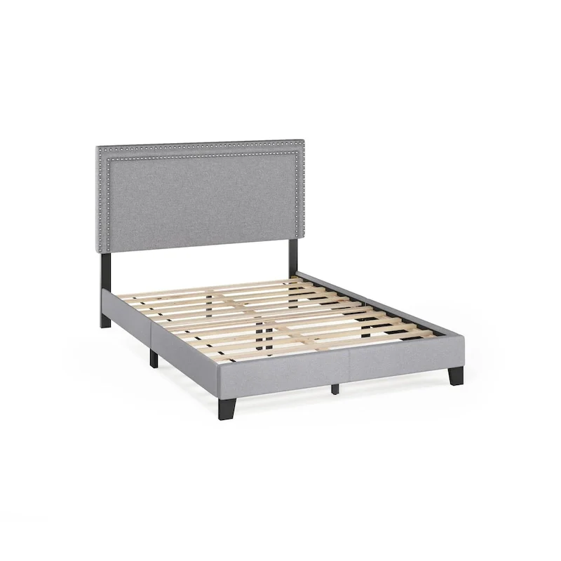 Furinno Laval Double Row Nailhead Bed Frame