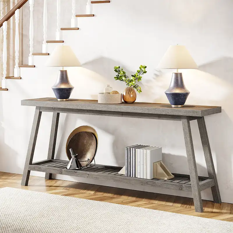 Farmhouse Console Entryway Table, 70.9 Inches Extra Long