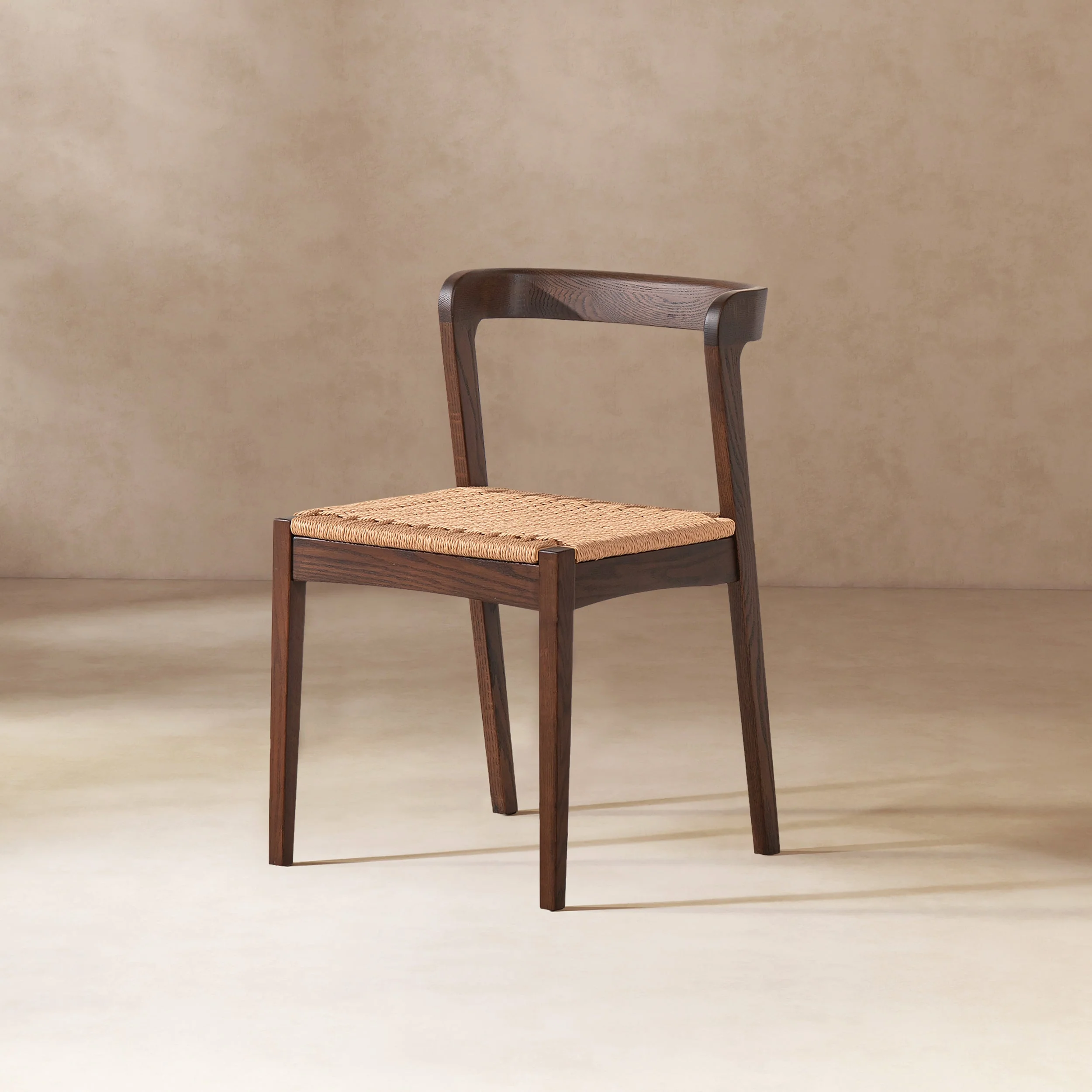 Capri Woven Seat Oak Wood Dining Chair