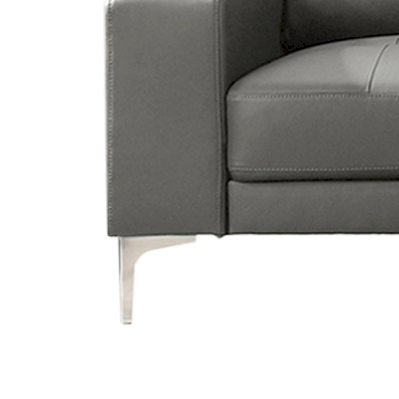 2 Piece Faux Leather Sectional Set with Square Armrest