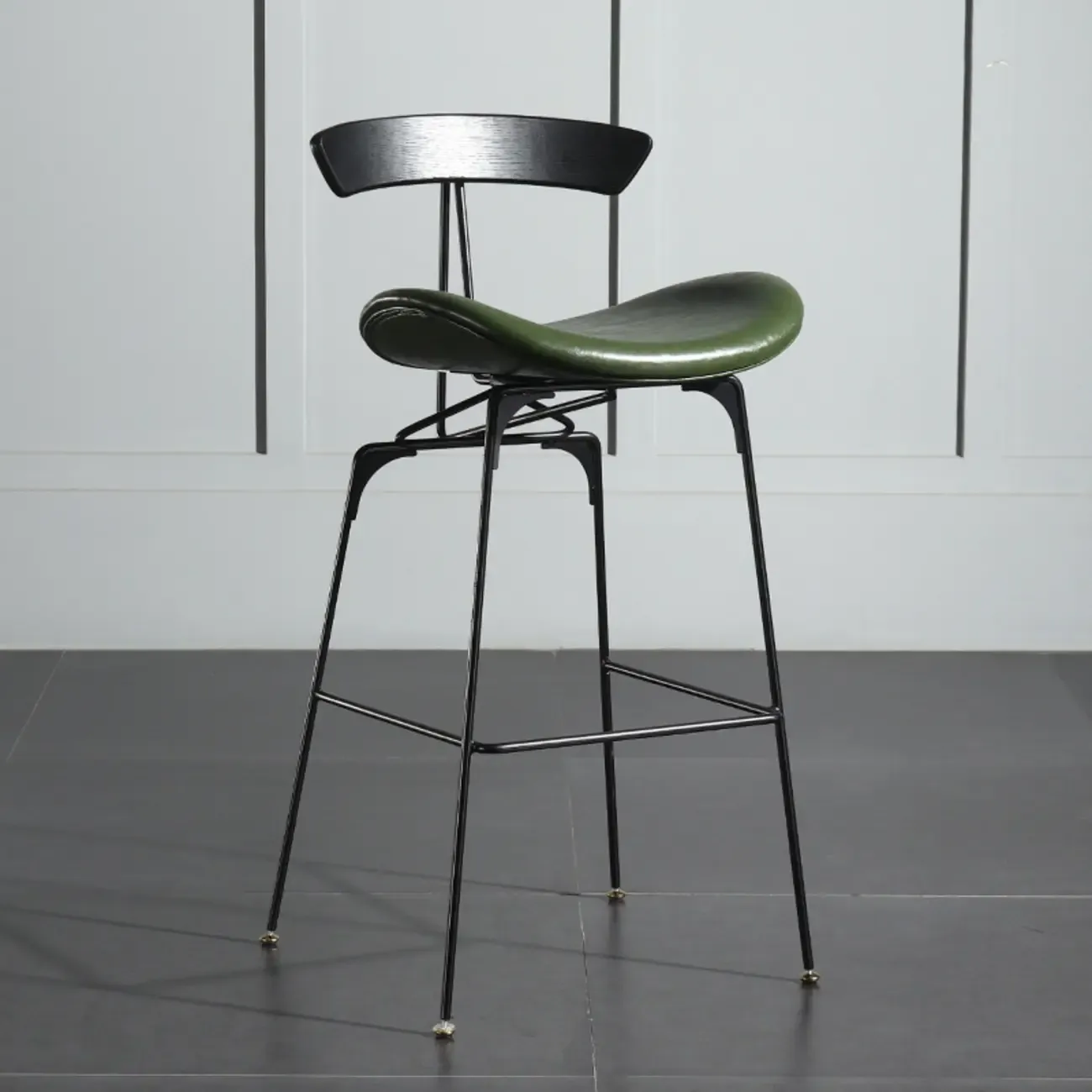 Modern Saddle Genuine Leather Low Back Bar Stool