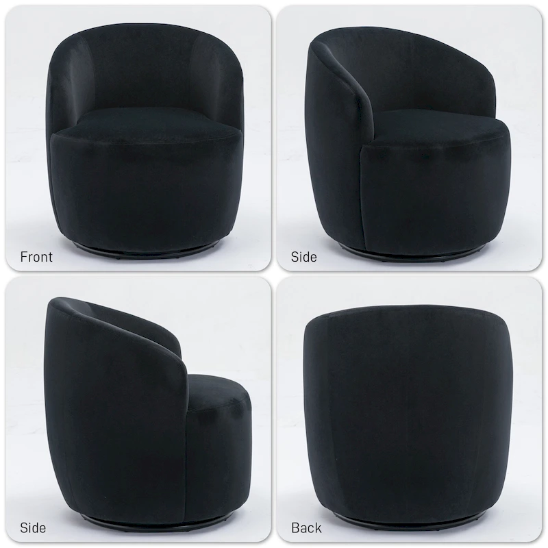 Ouyessir Modern Teddy Upholstered Swivel Barrel Chair(Set of 2)