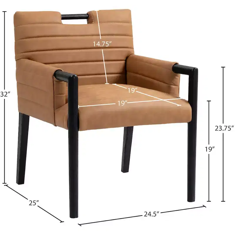 Meridian Furniture,Aimee Vegan Leather Dining Arm Chair