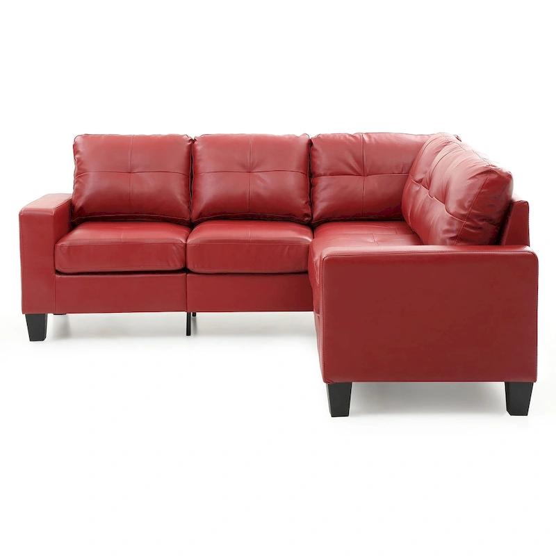 Newbury 82 in. W 2-piece Faux Leather L Shape Sectional Sofa - 32L x 82W x 35H
