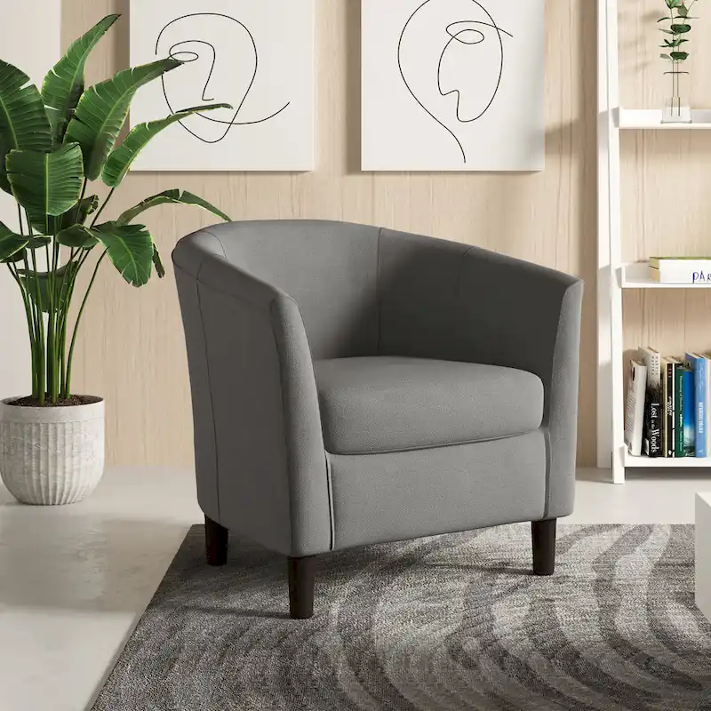 Modern Barrel Accent Chairs Cozy Armchair Club Chair