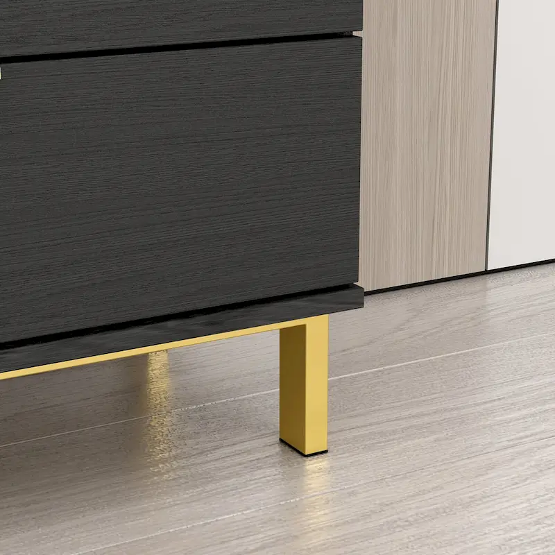 Timechee Mid-century Modern Dresser with Gold Legs