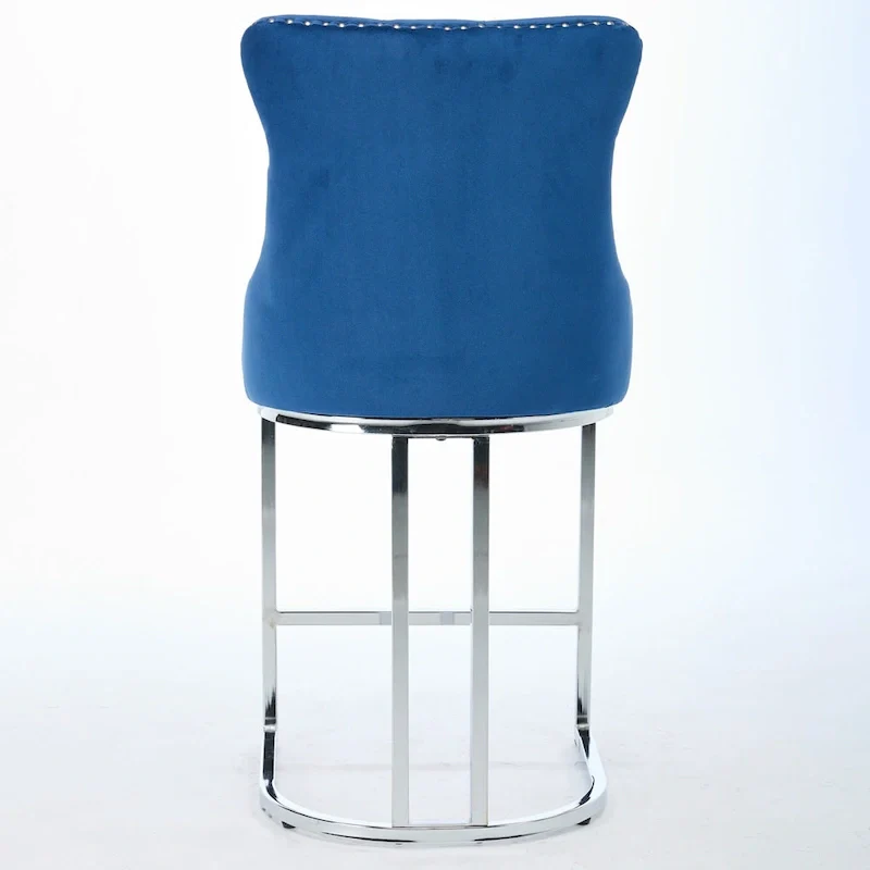 Modern Velvet Barstools 26 Counter Height Kitchen Island Chairs,Set of 2