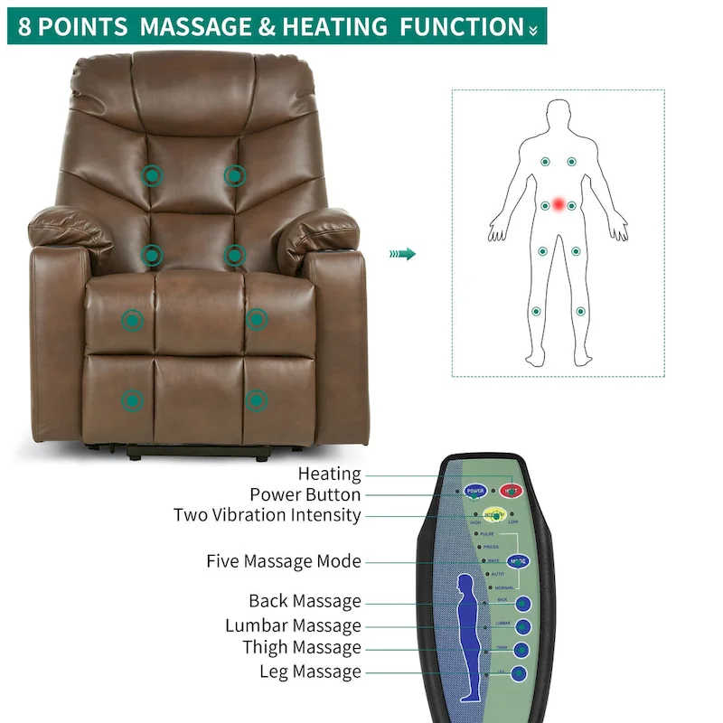 Modern Massage and Heating Recliner Sofa Chair