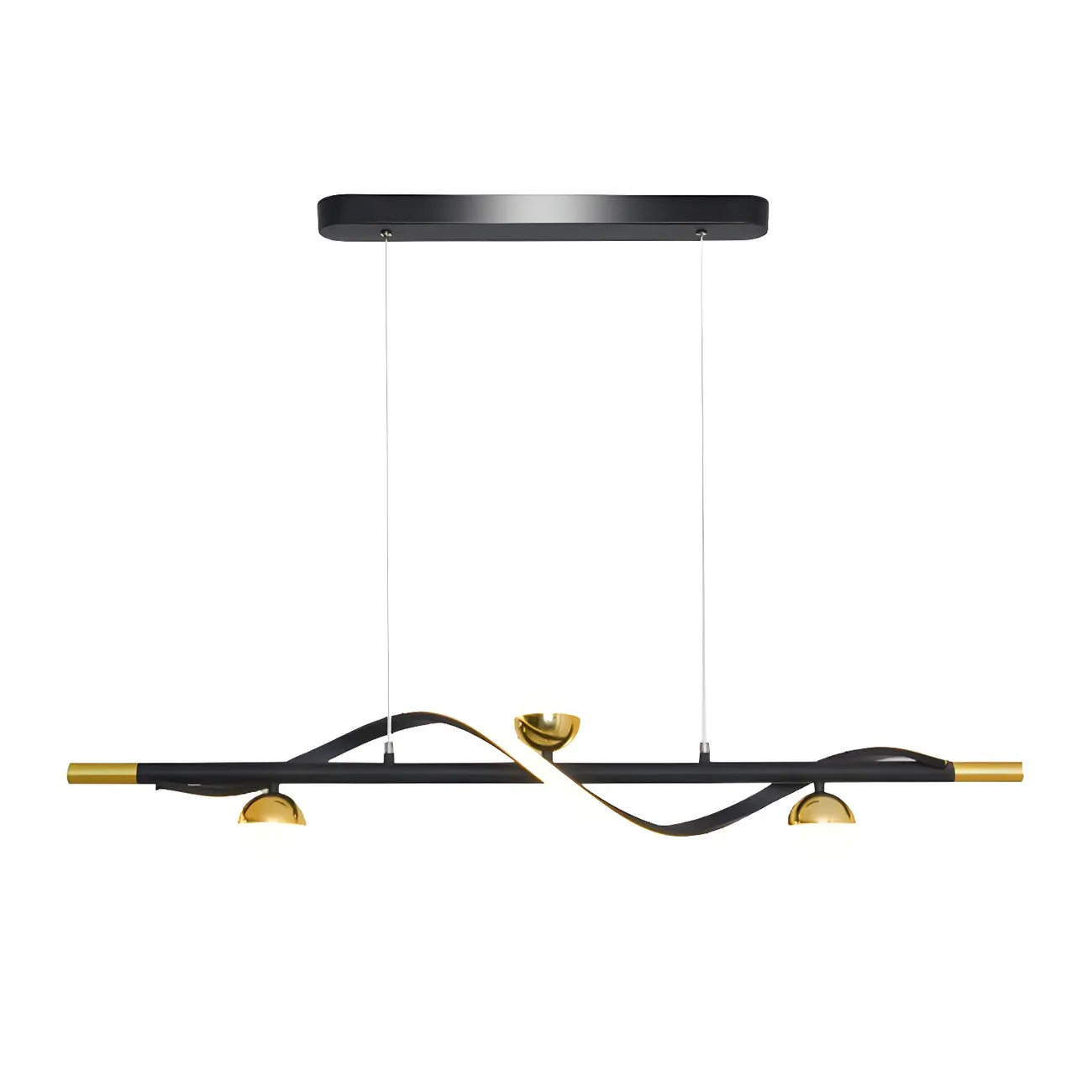 Modern Black Metal Acrylic 4-Light LED Dimming Pendant Light