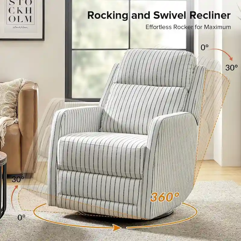 Diana Modern Polyester 360-degree Swivel Rocker Recliner Set of 2 by HULALA HOME