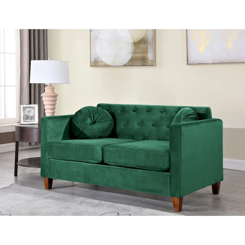 Carson Carrington Paharova Velvet Kitts Classic Loveseat
