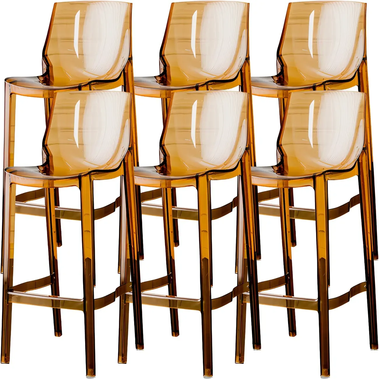 Modern Acrylic Transparent Chic Rectangle Durable Bar Stool