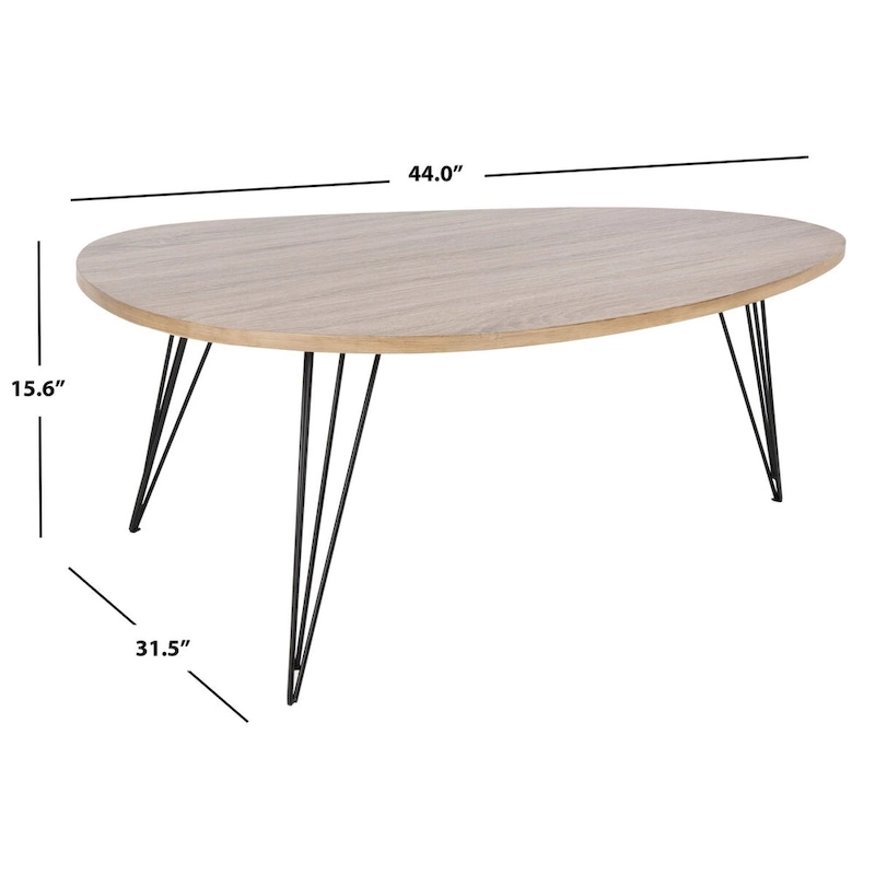 SAFAVIEH Louann Oak Finish/ Black Coffee Table - 44 x 31.5 x 15.6 - 44Wx32Dx16H