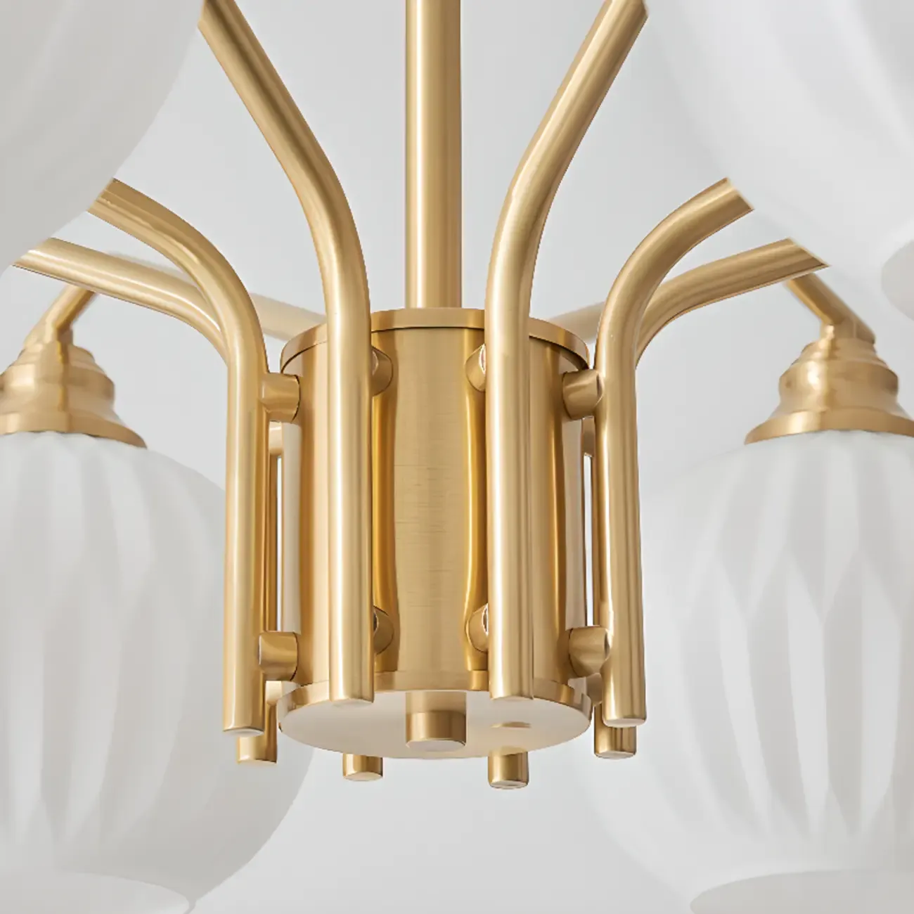 Modern 8-light Glass Globe Chandelier with Adjustable Height