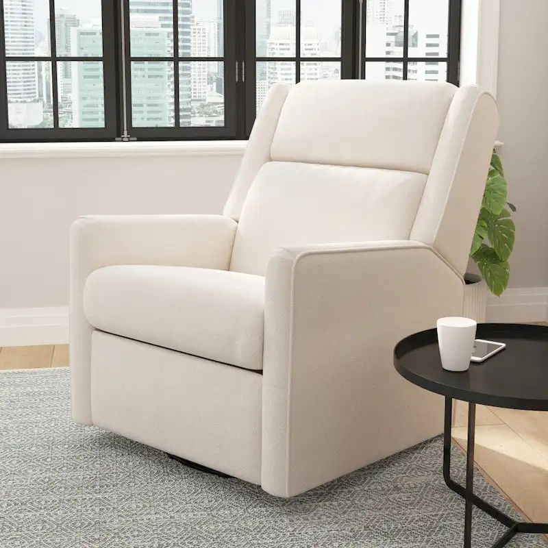 Classic Upholstered Manual Recline Rocking Swivel Glider Chair