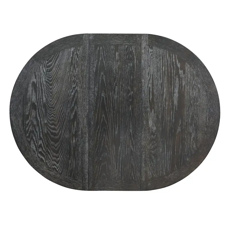 5-Piece Wooden Dining Table Set with Extendable Round Table & 4 Chairs