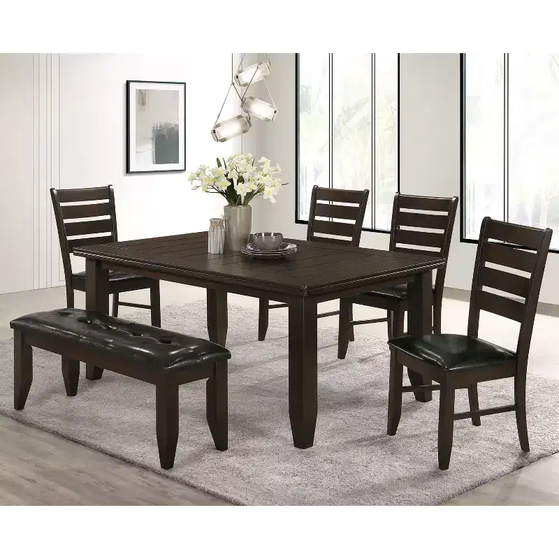 Simple Relax Faux Leather Dining Bench in Cappuccino and Black
