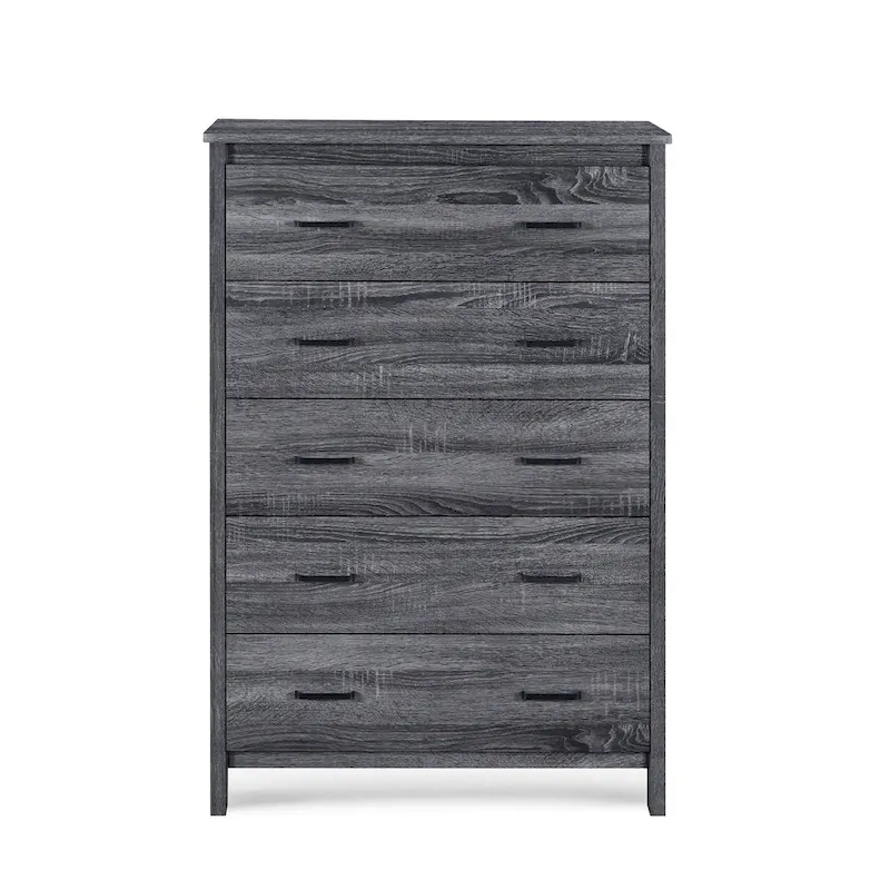 5 Drawer Chest,Sonoma Gray Oak/Walnut