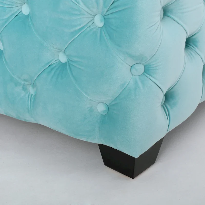 Jaymee Modern Glam Button Tufted Velvet Ottoman by Christopher Knight Home