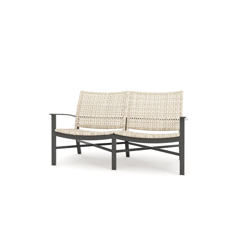 Winston Jasper Textured Pewter with Beechwood Weave Loveseat