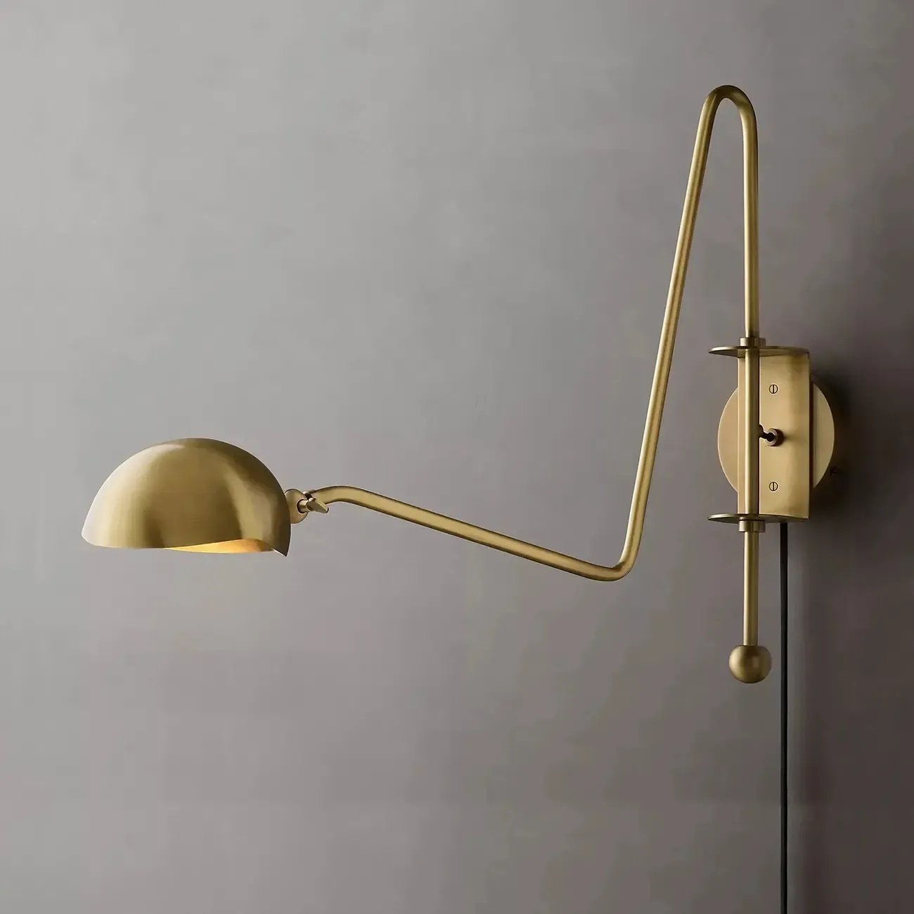 1-Light Copper Shade Swing Arm Wall Light