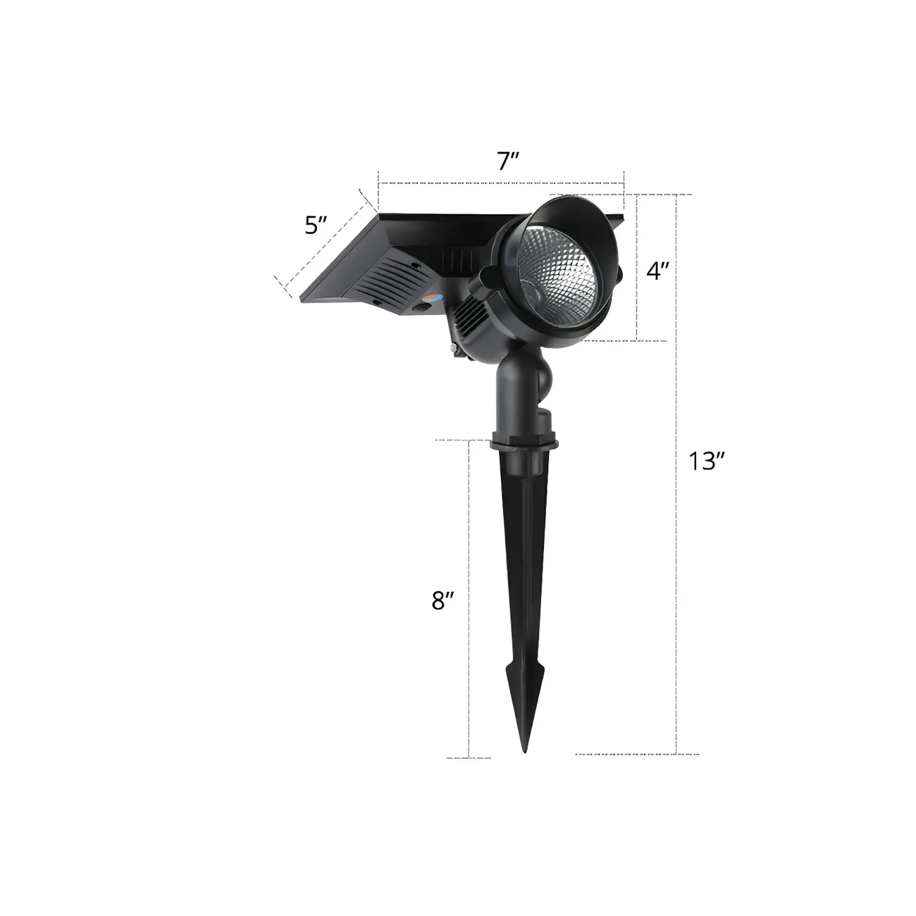 Modern Solar Black Adjustable Spike Landscape Lighting