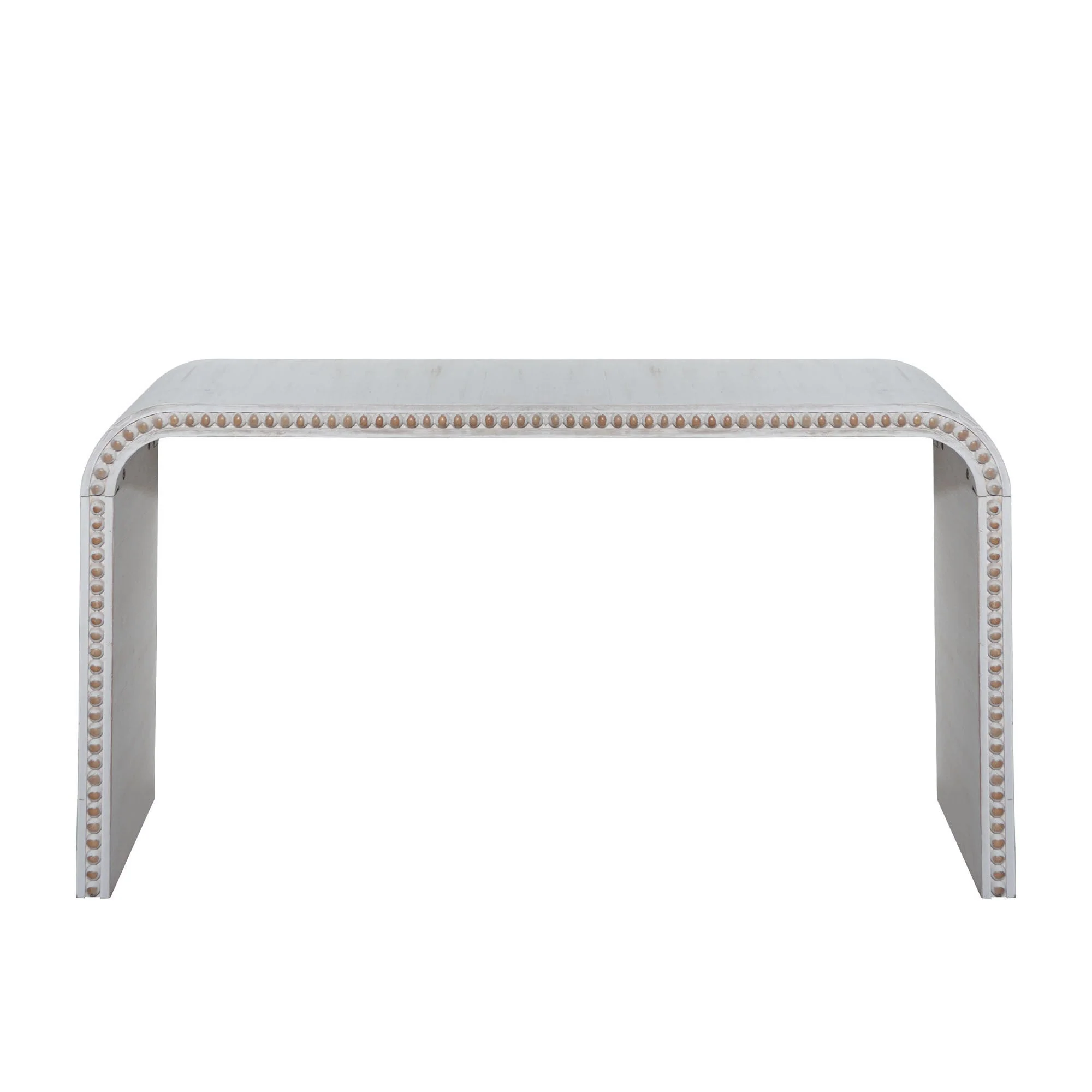 Walker Edison | Curve Design Washed White 59 Entryway Console Table