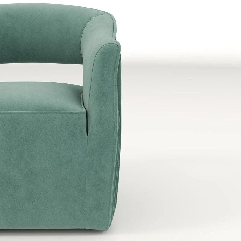 SEYNAR Modern Glam Velvet 360 Degree Swivel Open-Back Accent Armchair