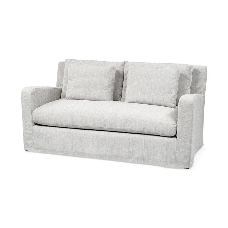 Denly I Beige Slipcover Two Seater Sofa