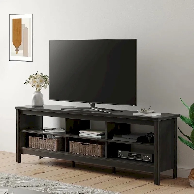Farmhouse Wood TV Stand for 75 inch TV Entertainment Center - 73 inches