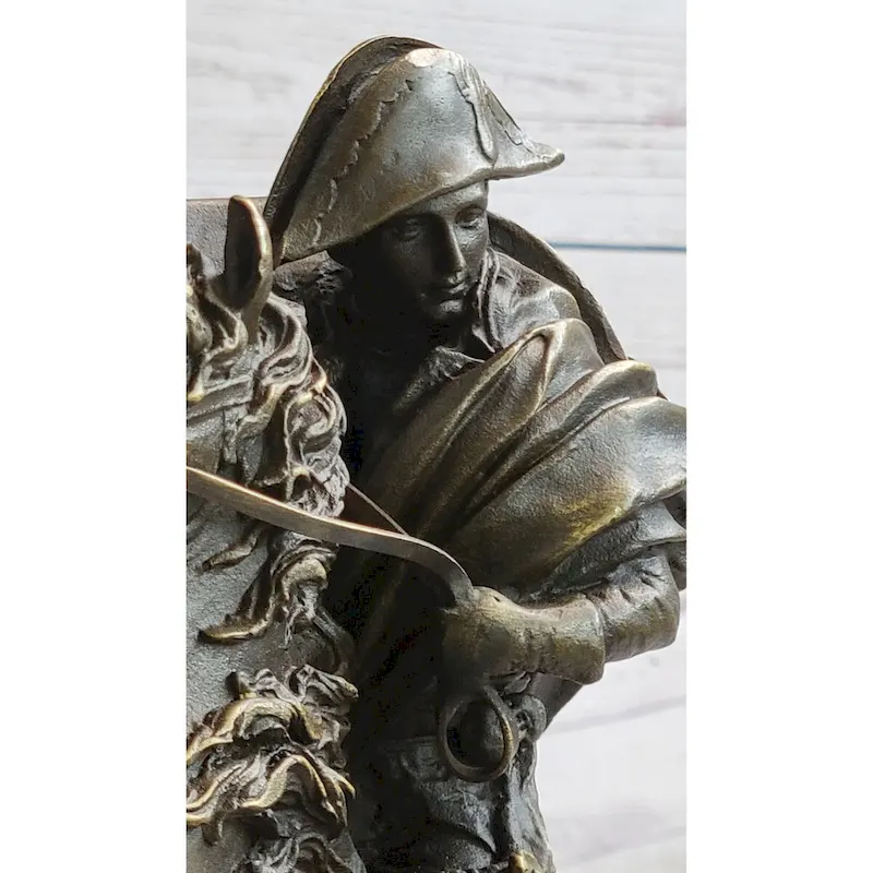 Napoleon Crossing The Alps Bronze Metal Replica Statue Sculpture On Marble Base