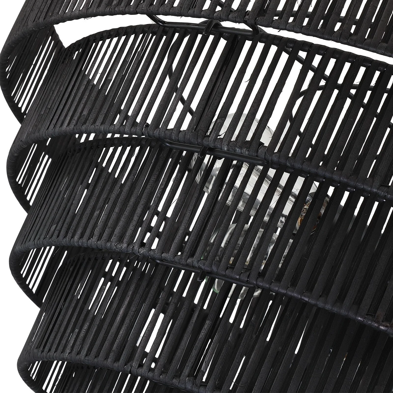 Piersan 5-Light Modern Bohemian Chandelier with Tiered Rattan Shade - 26 in. W