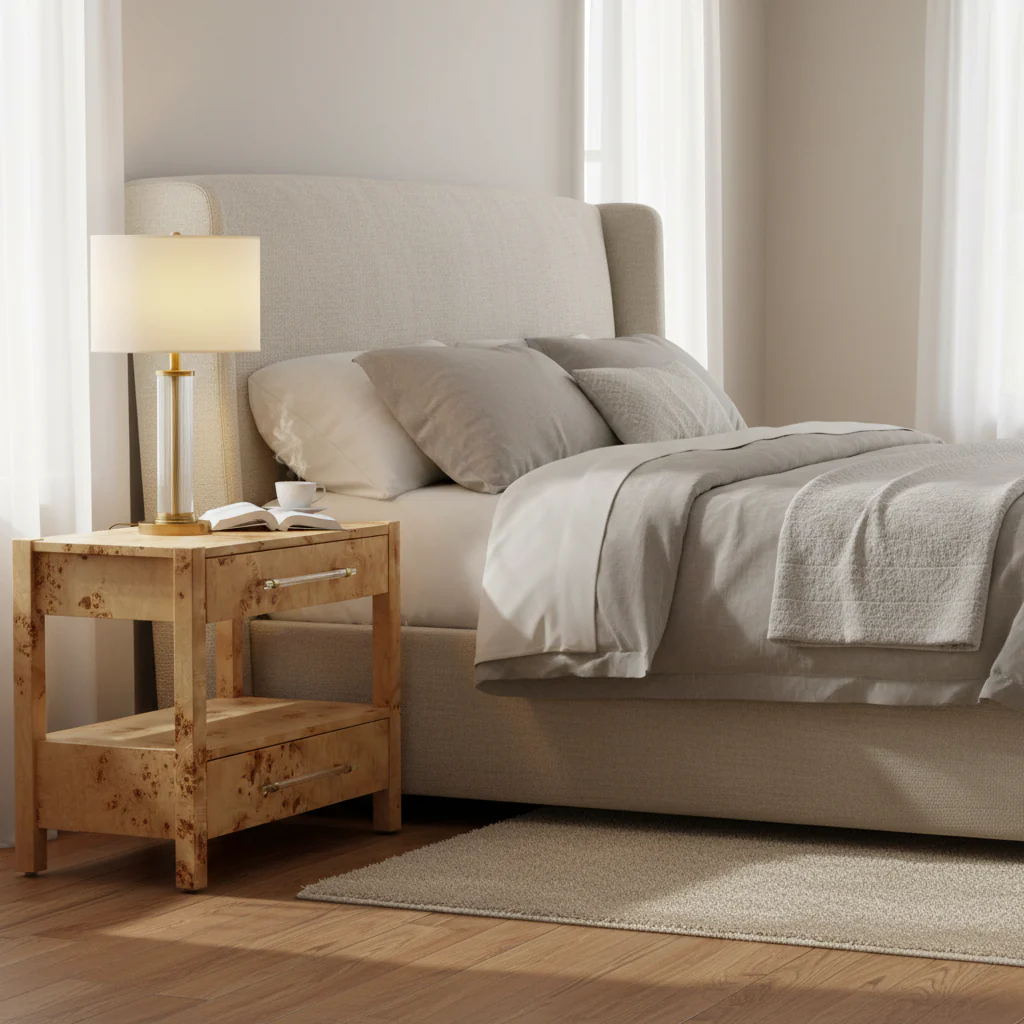 Wooden Two-Drawer Nightstand