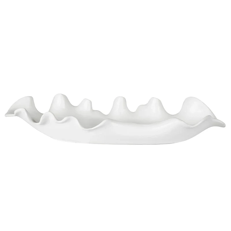 Uttermost Ruffled Feathers Modern White Bowl - 4 x 24 x 9.84 - 4 x 24 x 9.84