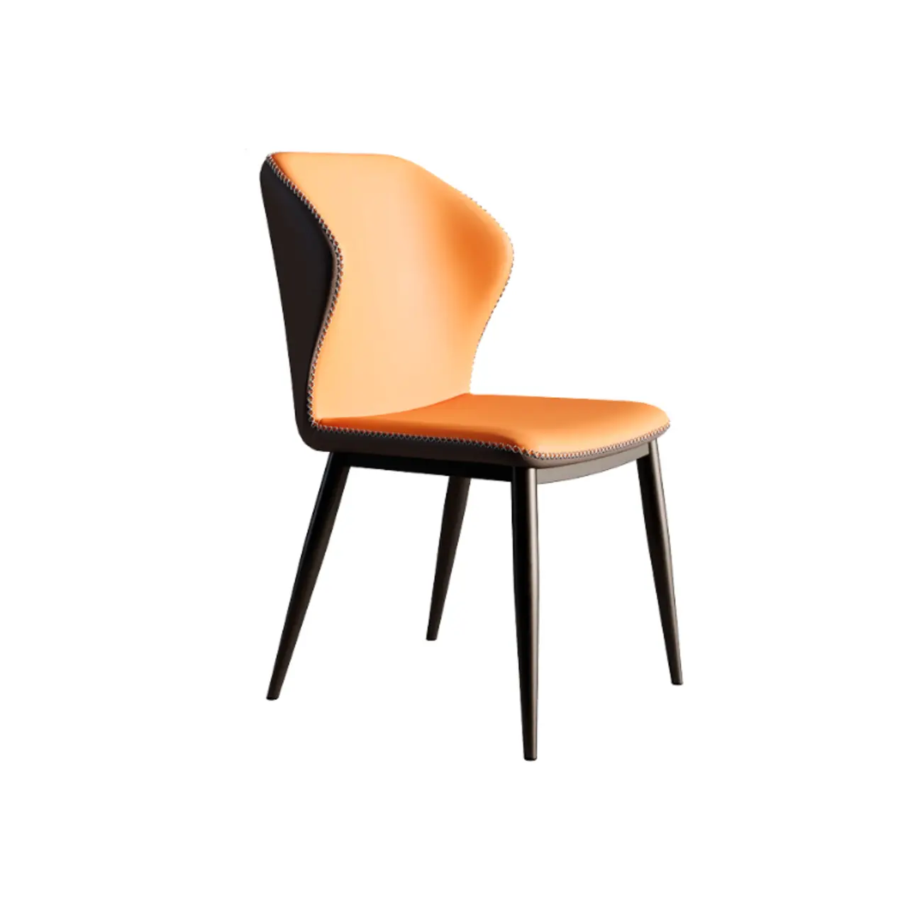 Scandinavian Faux Leather Wingback Dining Chairs