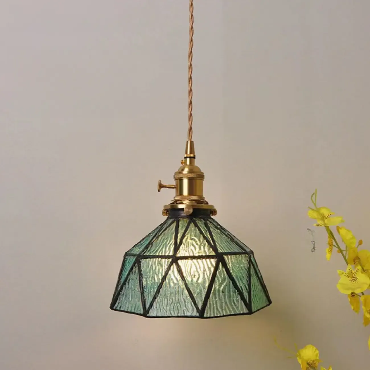 Modern Geometric Glass LED Hanging Pendant Light
