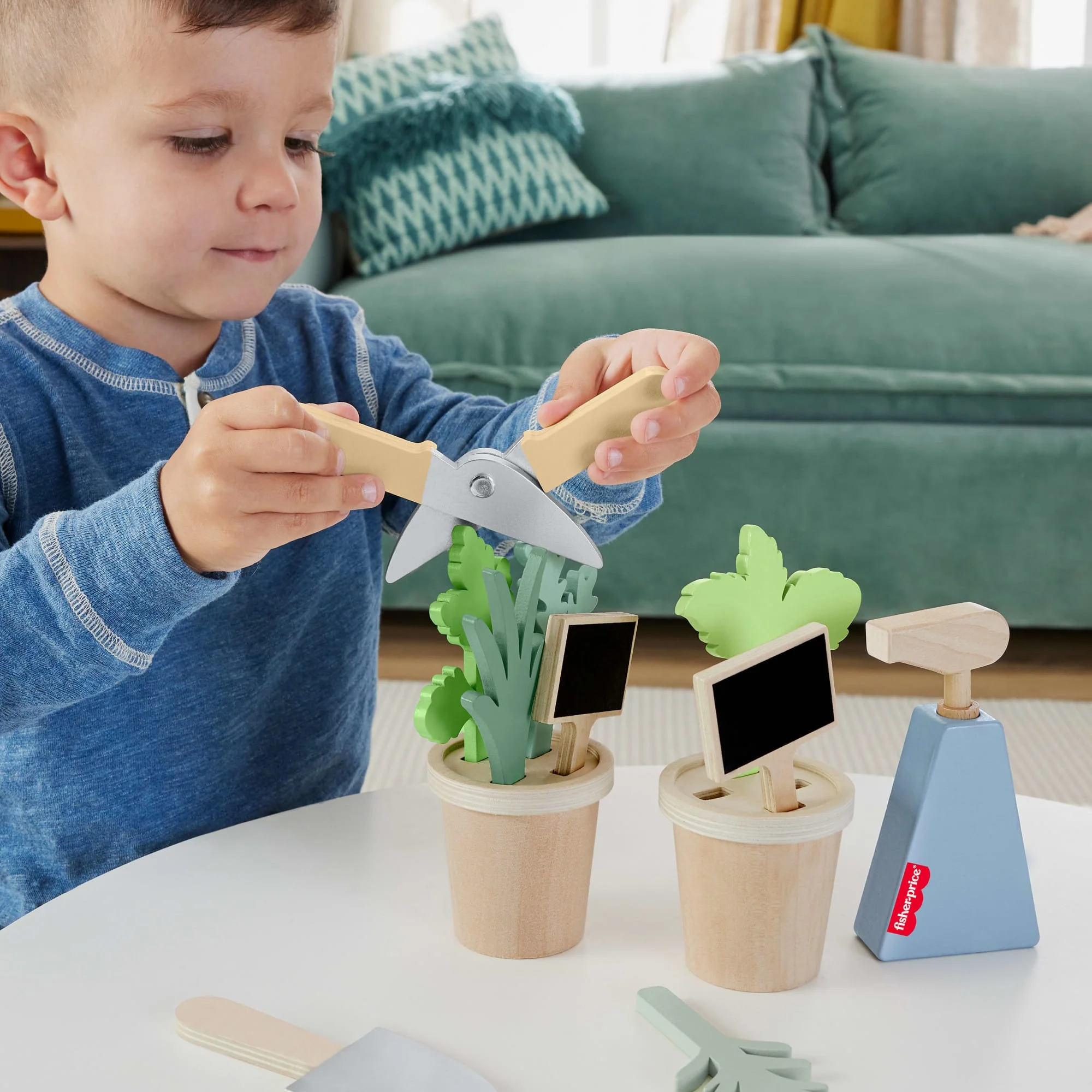 Fisher-Price  Coffret Plantes en Bois, Avec Outils, 12Éléments