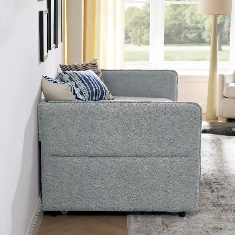 Twin Boucle Daybed with Trundle