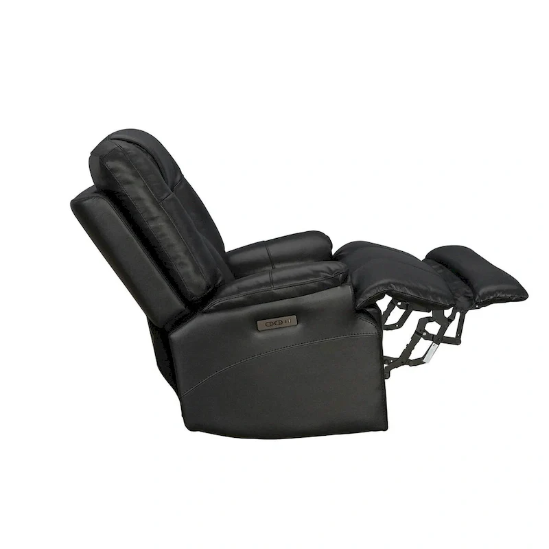 Top Grain Leater Black Zero Gravity Power Recliner With Adjustable Headrest Extendable Footrest
