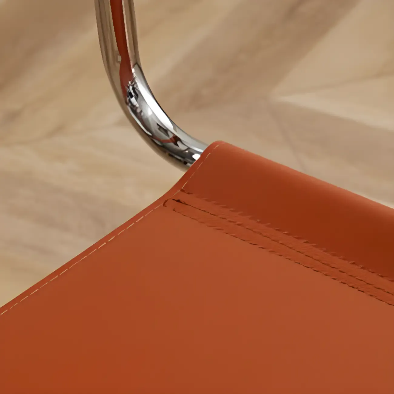 Modern Stainless Steel Open Back Arm Dining Chair