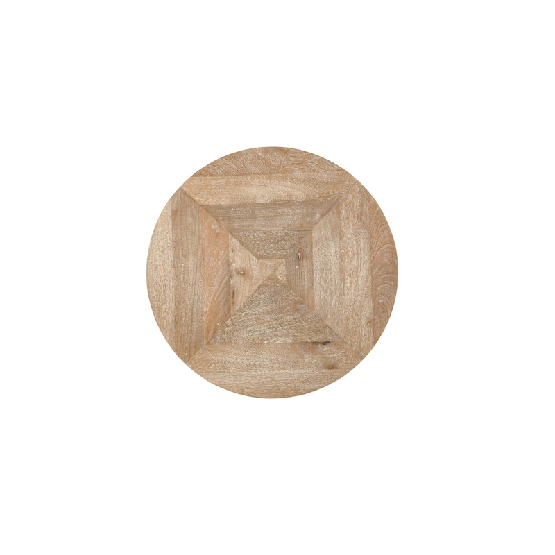 Fenway 22  Mango Solid Wood and Metal Round End Side Table - 22 inches long x 22 inches wide x 25 inches high