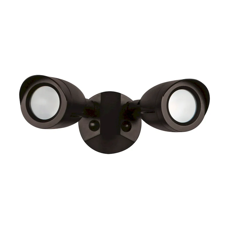 LED Security Light Dual Head Bronze Finish 3000K