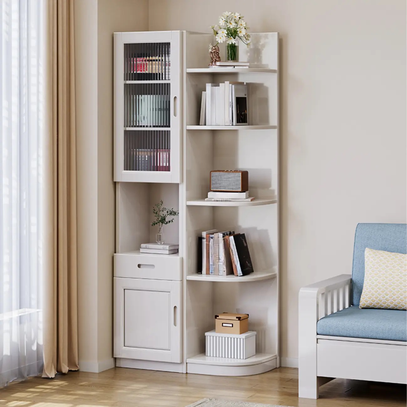 Modern Brown Wooden Utility Cabinet for Living Room