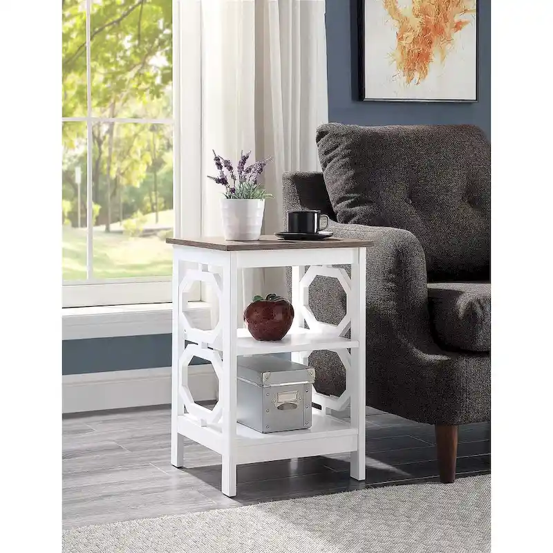 Omega End Table with Shelves